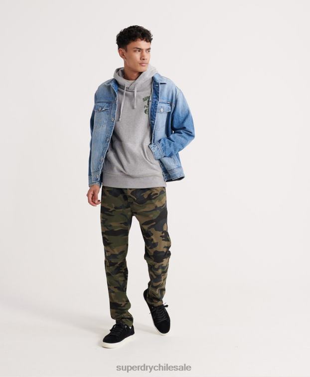 hombres Superdry gris sudadera con capucha de superestado 2R68Z902