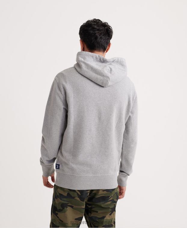 hombres Superdry gris sudadera con capucha de superestado 2R68Z902