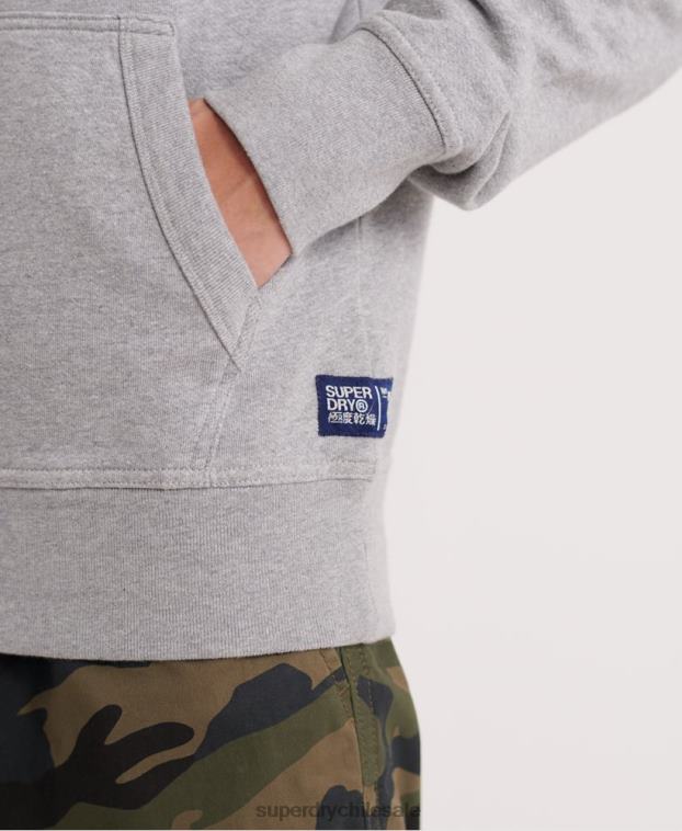 hombres Superdry gris sudadera con capucha de superestado 2R68Z902
