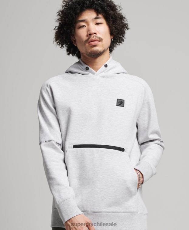 hombres Superdry gris sudadera con capucha de tecnología 2R68Z647