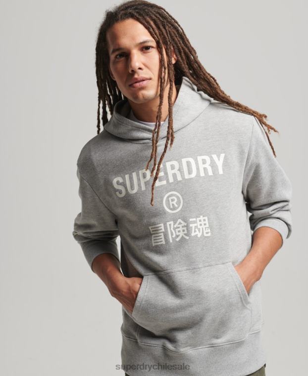 hombres Superdry gris sudadera con capucha deportiva code core 2R68Z5007