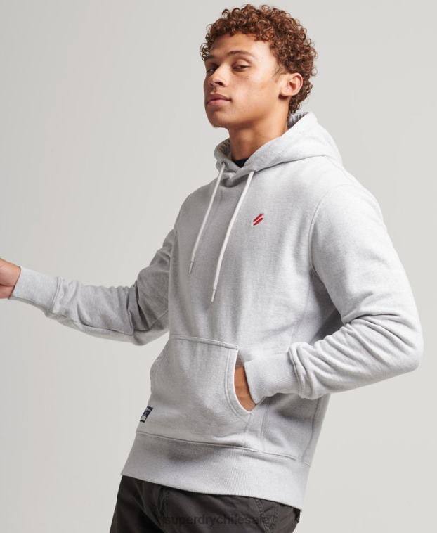 hombres Superdry gris sudadera con capucha esencial 2R68Z732