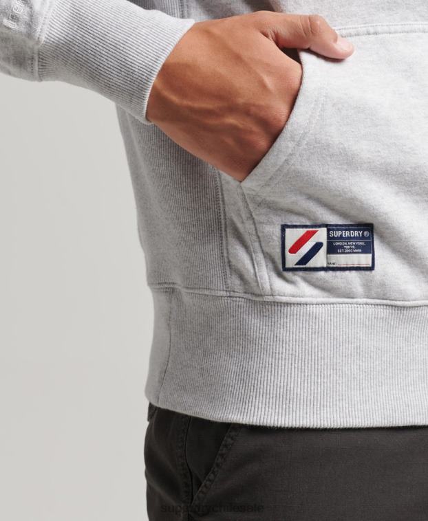 hombres Superdry gris sudadera con capucha esencial 2R68Z732