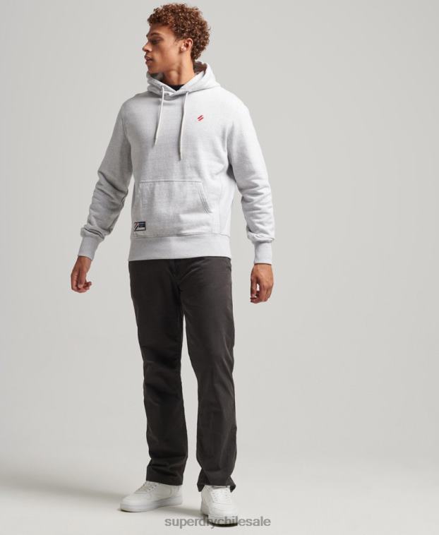 hombres Superdry gris sudadera con capucha esencial 2R68Z732
