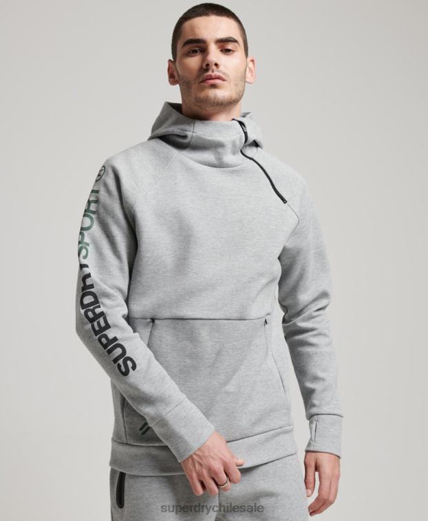 hombres Superdry gris sudadera con capucha gymtech 2R68Z536
