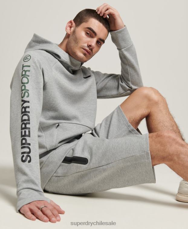hombres Superdry gris sudadera con capucha gymtech 2R68Z536