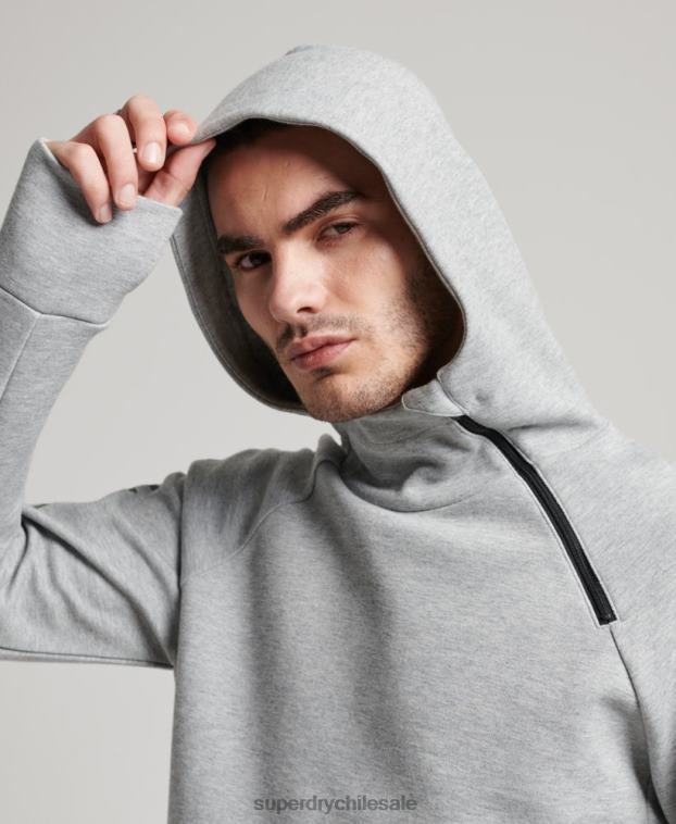 hombres Superdry gris sudadera con capucha gymtech 2R68Z536