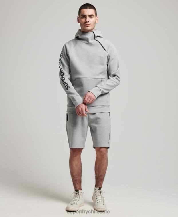 hombres Superdry gris sudadera con capucha gymtech 2R68Z536