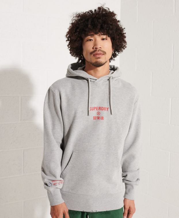 hombres Superdry gris sudadera con capucha independiente 2R68Z807