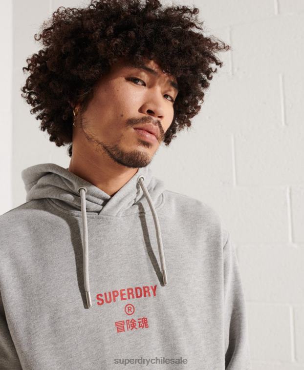 hombres Superdry gris sudadera con capucha independiente 2R68Z807