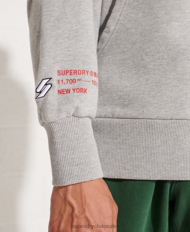 hombres Superdry gris sudadera con capucha independiente 2R68Z807