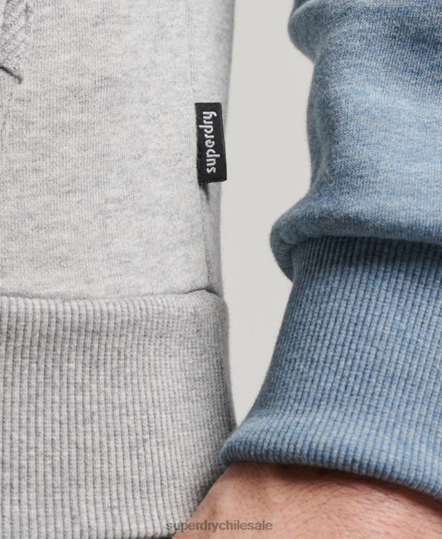 hombres Superdry gris sudadera con capucha raglán clase cooper 2R68Z594