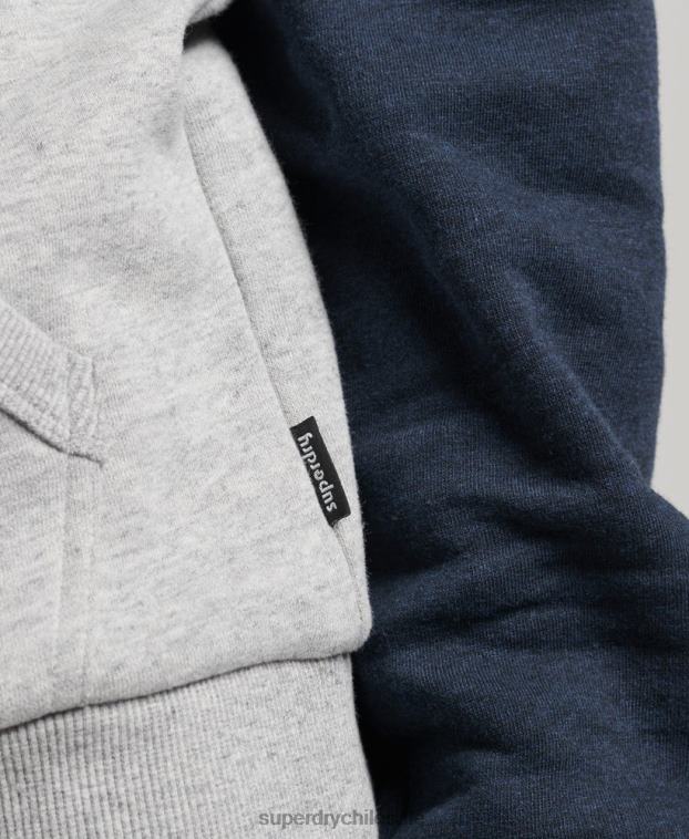 hombres Superdry gris sudadera con capucha raglán clase cooper 2R68Z595