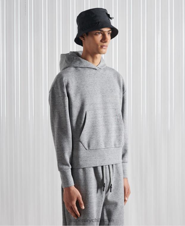 hombres Superdry gris sudadera con capucha sdx box drop de edición limitada 2R68Z874
