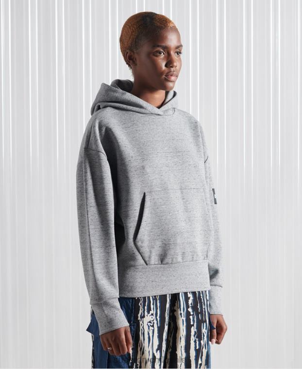 hombres Superdry gris sudadera con capucha sdx box drop de edición limitada 2R68Z874
