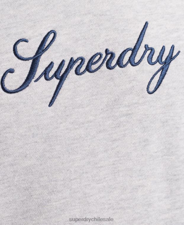 hombres Superdry gris sudadera con capucha y logo 2R68Z619
