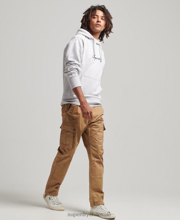 hombres Superdry gris sudadera con capucha y logo 2R68Z619