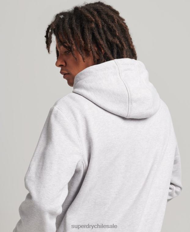 hombres Superdry gris sudadera con capucha y logo bordado 2R68Z5113