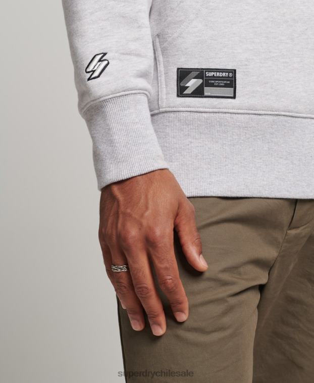 hombres Superdry gris sudadera con capucha y logo bordado 2R68Z5113
