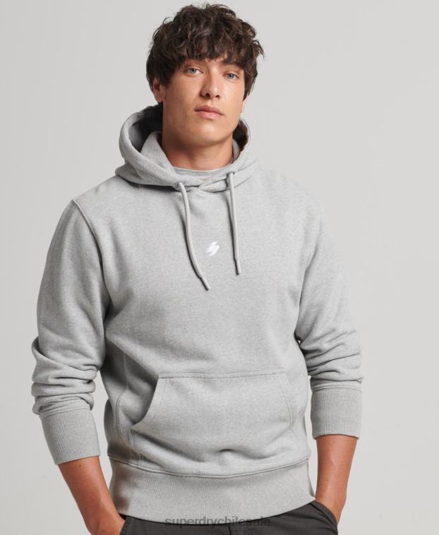 hombres Superdry gris sudadera con capucha y logo deportivo 2R68Z5118