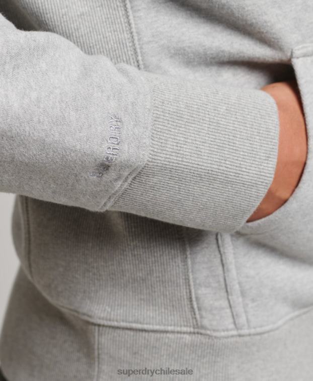 hombres Superdry gris sudadera con capucha y logo deportivo 2R68Z5118