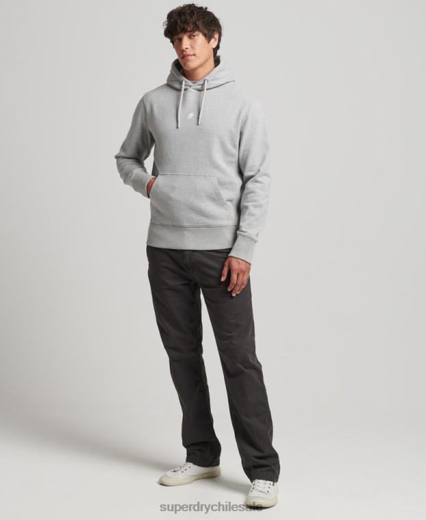 hombres Superdry gris sudadera con capucha y logo deportivo 2R68Z5118