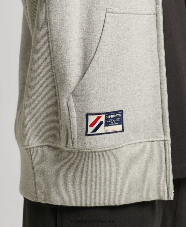 hombres Superdry gris sudadera con cremallera code essential 2R68Z5205