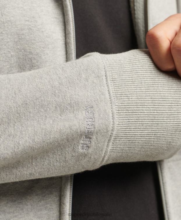 hombres Superdry gris sudadera con cremallera code essential 2R68Z5205