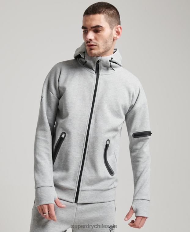 hombres Superdry gris sudadera con cremallera gymtech 2R68Z677