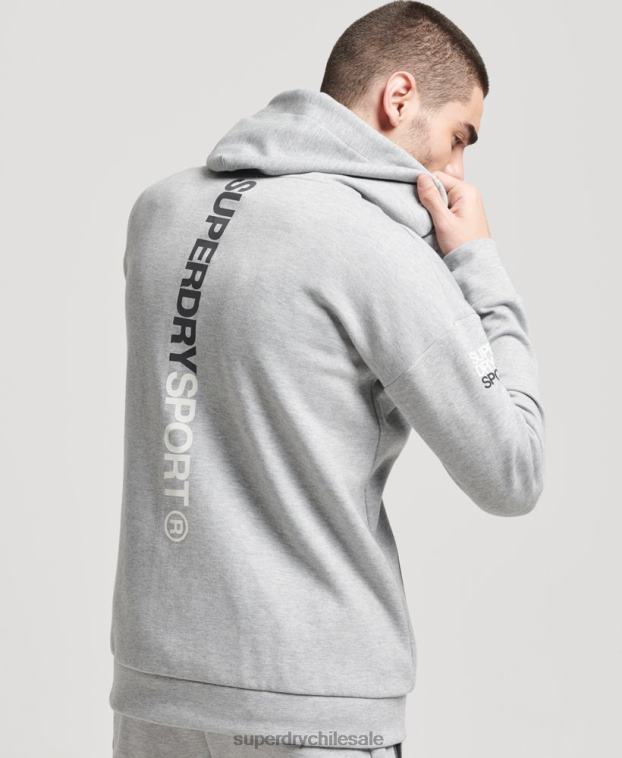 hombres Superdry gris sudadera con cremallera gymtech 2R68Z677