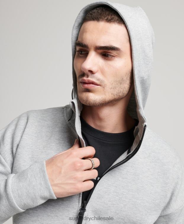 hombres Superdry gris sudadera con cremallera gymtech 2R68Z677