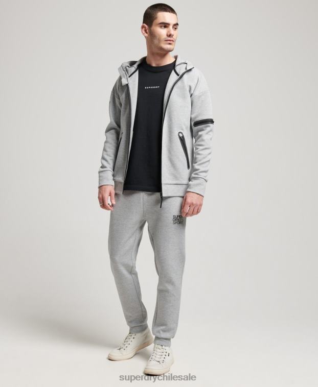 hombres Superdry gris sudadera con cremallera gymtech 2R68Z677
