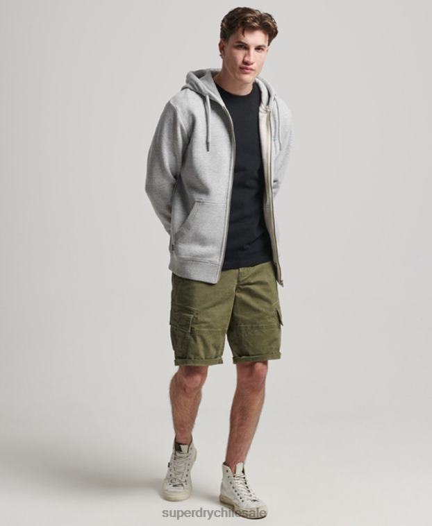 hombres Superdry gris sudadera con cremallera y logo bordado 2R68Z792