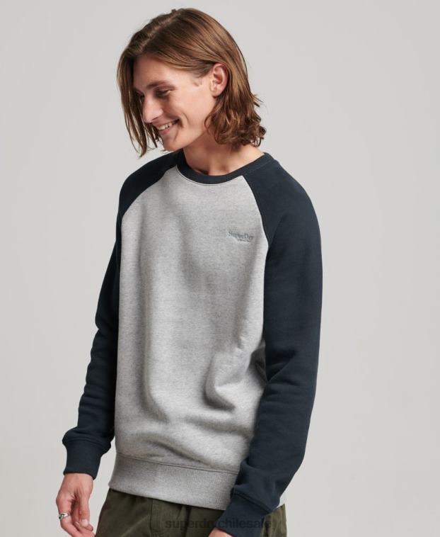 hombres Superdry gris sudadera con cuello redondo 2R68Z555