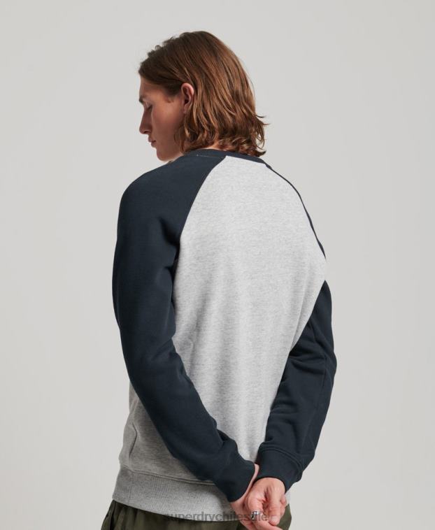 hombres Superdry gris sudadera con cuello redondo 2R68Z555
