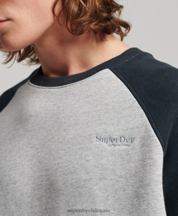 hombres Superdry gris sudadera con cuello redondo 2R68Z555