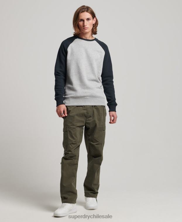 hombres Superdry gris sudadera con cuello redondo 2R68Z555