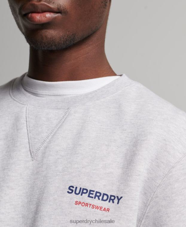 hombres Superdry gris sudadera con cuello redondo code sportswear 2R68Z513
