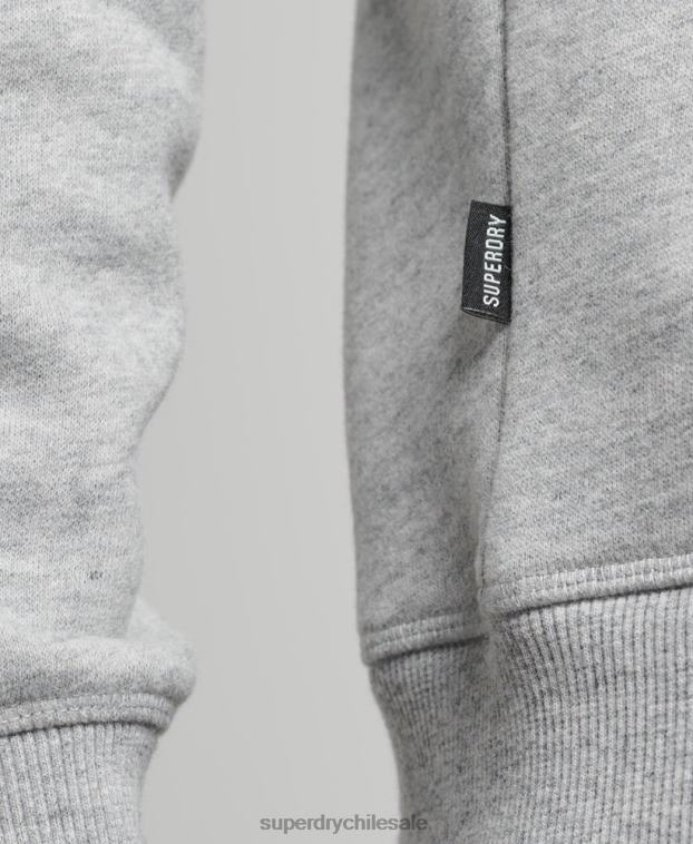 hombres Superdry gris sudadera con cuello redondo y logo bordado 2R68Z751