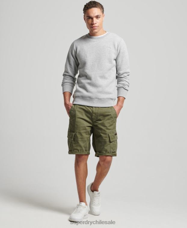 hombres Superdry gris sudadera con cuello redondo y logo bordado 2R68Z751