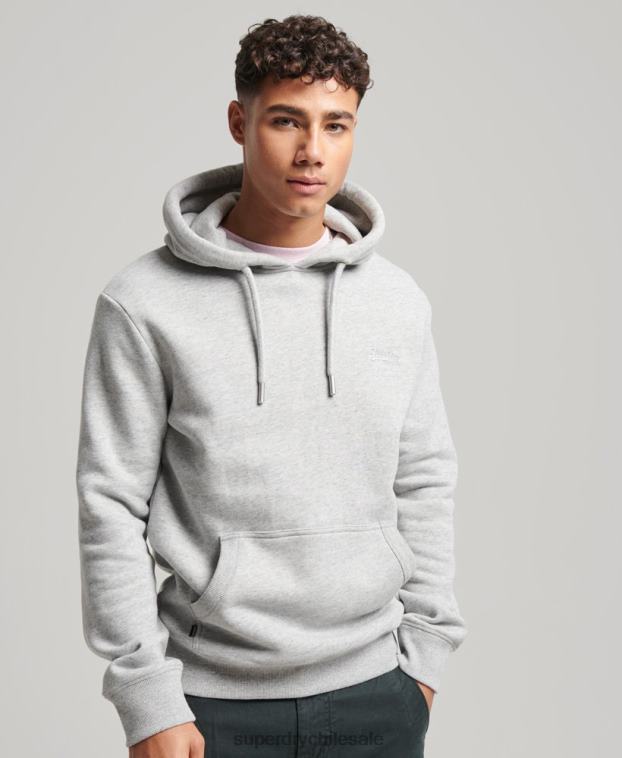 hombres Superdry gris sudadera con logo bordado 2R68Z477