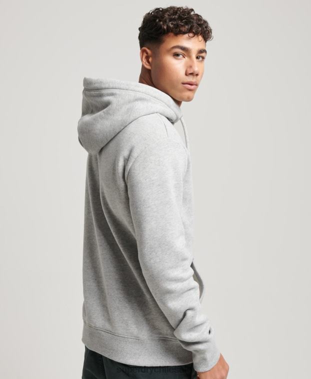 hombres Superdry gris sudadera con logo bordado 2R68Z477