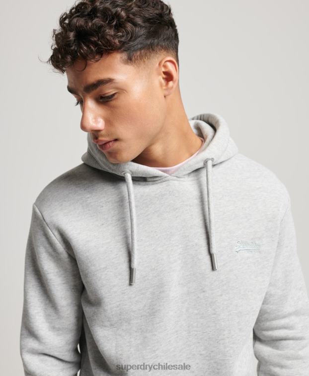 hombres Superdry gris sudadera con logo bordado 2R68Z477