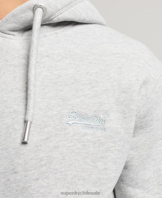 hombres Superdry gris sudadera con logo bordado 2R68Z477