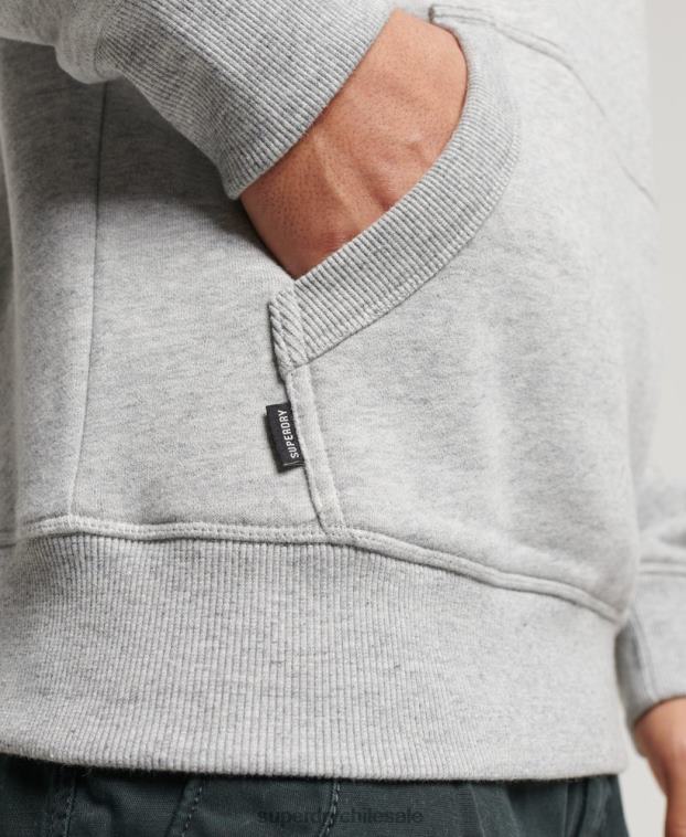hombres Superdry gris sudadera con logo bordado 2R68Z477