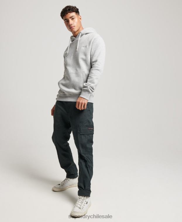 hombres Superdry gris sudadera con logo bordado 2R68Z477