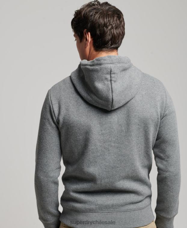 hombres Superdry gris sudadera con logo bordado 2R68Z581