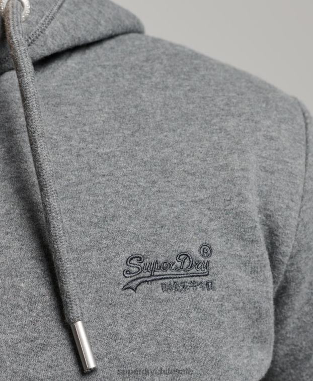 hombres Superdry gris sudadera con logo bordado 2R68Z581