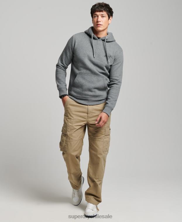 hombres Superdry gris sudadera con logo bordado 2R68Z581