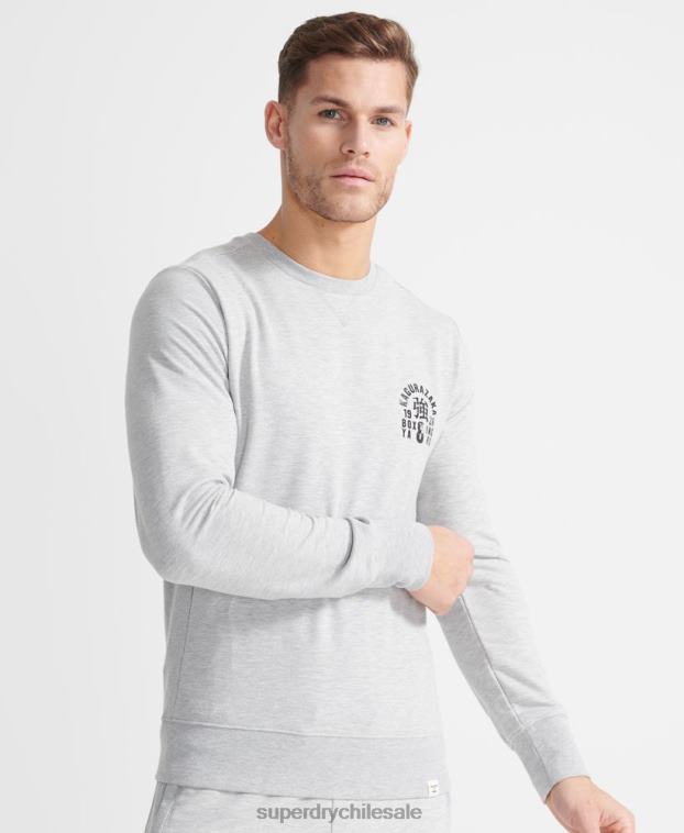 hombres Superdry gris sudadera de entrenamiento de boxeo 2R68Z5064